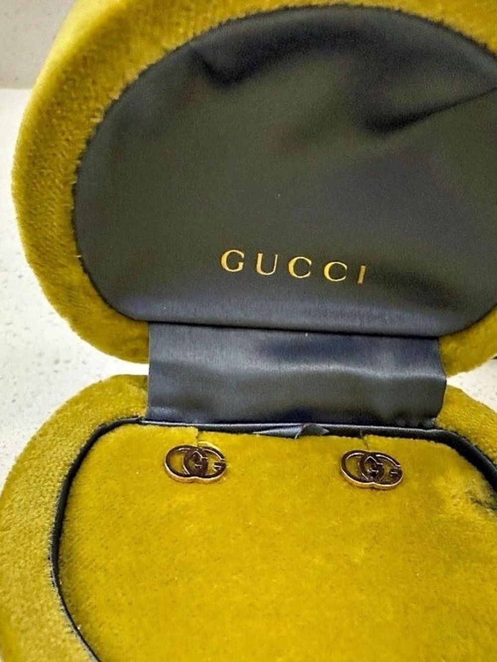 Gucci Interlocking G 18K Yellow Gold Stud Earrings